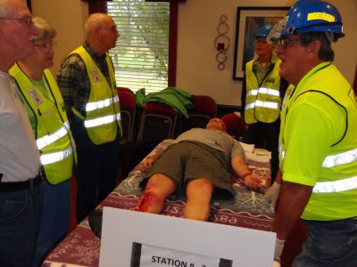 Man used for CERT bandage training class